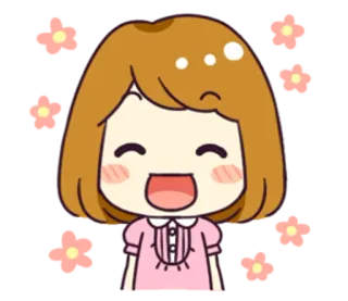 😄 2688a658 Kreskówka, Postać, Kawaii, Słodki, Dziewczyna, Anime, Szczęśliwy whatsapp sticker
