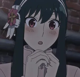 🌸 055d626d Yor Forger Spy x Family Anime, Spy x Family, Yor Forger, fofa, ruborizar, desenho animado, animação telegram sticker