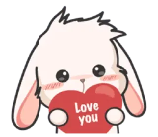 😍 51768119 Love you кролик, любовь, милый, сердце, романтика telegram sticker