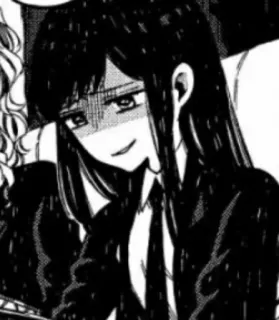 😨 2b69a0de Аниме, Манга, Девушка, Черные волосы, Самодовольный, Костюм telegram sticker