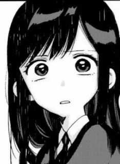 😳 683fc8fe Аниме, Манга, Девушка, Школьная форма, Черные волосы telegram sticker