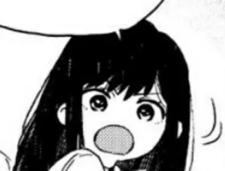 😠 92f352d6 Манга, Аниме, в шоке, удивлен, девушка, черные волосы telegram sticker