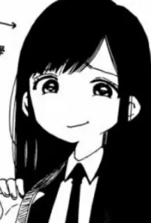 😏 dbe64615 Аниме, Манга, Девушка, Школьная форма, Черно-белое telegram sticker