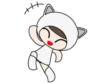 😆 0c8a555a Anime, Dibujos animados, Orejas de gato, Chibi, Lindo whatsapp sticker