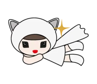 👊 4665d2ad gato, lindo, kawaii, chibi, dibujos animados, brillo, anime whatsapp sticker