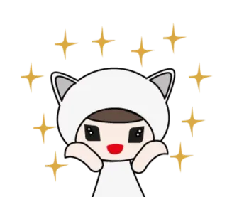 🙌 dab9287c kawaii, gato, animal, lindo, brillos, dibujos animados whatsapp sticker