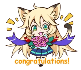 💐 be7fdbde congratulations! Anime, Celebración, Dibujos animados, Felicitaciones, Flores telegram sticker