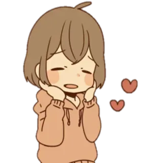 💕 16d57cd7 卡通, 女孩, 爱心, 可爱, 爱, 动漫 telegram sticker