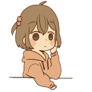 🤔 1bc49ab3 卡通, Q版, 可爱, 动漫, 女孩, 卡哇伊 telegram sticker