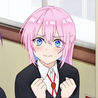 😥 022cd40a Anime, Mädchen, Rosa Haare, Schuluniform whatsapp sticker