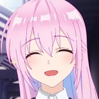 😅 1892358b Anime, Mädchen, Rosa Haare, Süß, Lächeln whatsapp sticker