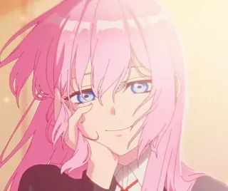 😍 1e133f3a Anime, Mädchen, pinke Haare, blaue Augen whatsapp sticker