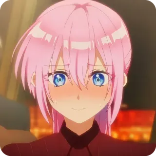 😳 30275dee Anime, Mädchen, pinke Haare, erröten, süß, weiblich whatsapp sticker