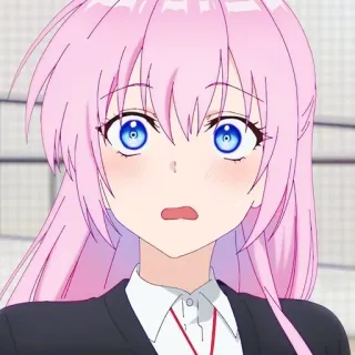 😳 30be1624 Anime, Mädchen, pinke Haare, schockiert, überrascht whatsapp sticker