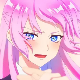 😳 4a420d83 Anime, Rosa Haare, Wütend, Mädchen whatsapp sticker