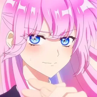 😥 801c21a9 Anime, pinke Haare, Mädchen, Portrait, Frau, Illustration whatsapp sticker