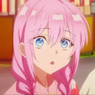 😯 8b248a80 Anime, Mädchen, pinke Haare, süß, Cartoon whatsapp sticker