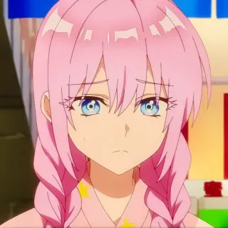 😔 e9cb8161 Anime, pinke Haare, Mädchen, süß, Cartoon whatsapp sticker