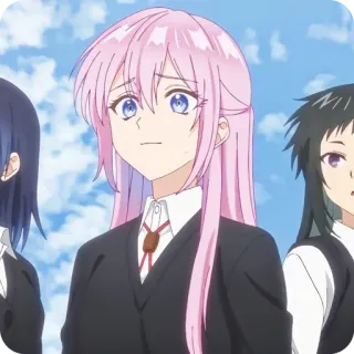 😐 ea47f29a Anime, Mädchen, Rosa Haare, Schuluniform whatsapp sticker