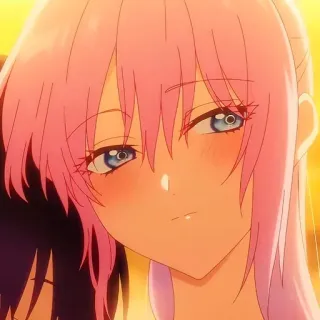 😒 ebbad567 Anime, Mädchen, rosa Haare, süß, erröten whatsapp sticker