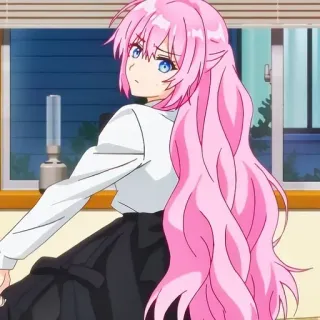 😎 f8e217f7 Anime, Mädchen, pinke Haare, süß, lange Haare, Illustration whatsapp sticker