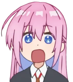 😧 4ed33a21 애니메이션, 충격, 놀람, 귀여운, 여자, 분홍 머리, 애니메이션 여자 telegram sticker