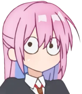 😶 5eaed199 애니메이션, 만화, 만화, 여자, 충격, 표정, 귀여운, 스티커 telegram sticker