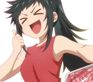 👍 7c19ef4e 애니메이션, 행복, 엄지척, 여자 telegram sticker