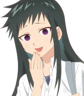 🤭 e1969ef6 애니메이션 소녀, 만화 캐릭터, 여학생, 만화, 애니메이션, 행복한, 웃는 telegram sticker