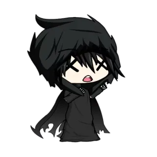 😵 216957ba Anime, Manga, Sombre, Gothique, Mort, Mignon, Capuche telegram sticker