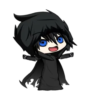 😅 5c77b1d1 Chibi, Anime, Capuche, Sombre, Mignon, Dessin animé, Art telegram sticker