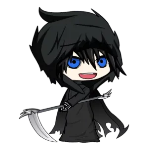 😄 69fc71ee mort, faucheuse, faux, dessin animé, sombre, fantaisie telegram sticker