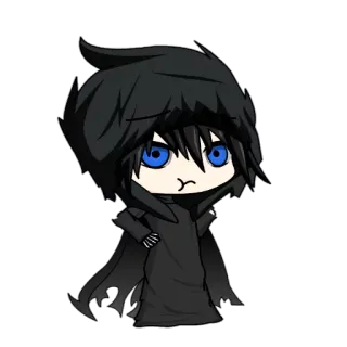 😑 a8ea4678 Chibi, Cartoon, À capuche, Gothique, Mort, Animé telegram sticker
