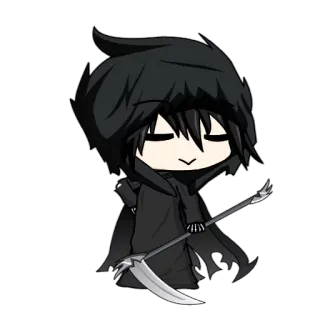 😌 b67581c2 faucheuse, mort, faux, sombre, capuche, animé telegram sticker