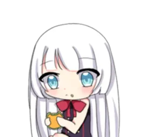 🍔 9a8779e7 Anime, Gadis, Lucu, Chibi, Stiker whatsapp sticker