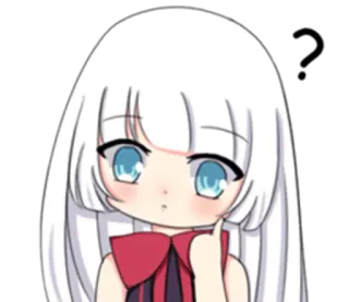 🤔 e312b620 Anime, Kartun, Gadis, Tanda tanya, Bingung, Berpikir whatsapp sticker