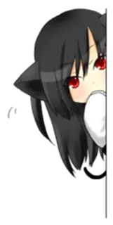 👀 01e8e10f อนิเมะ, สาวแมว, แอบมอง, น่ารัก, มังงะ telegram sticker