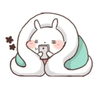 ☺ a72da1b5 กระต่าย, ผ้าห่ม, น่ารัก, การ์ตูน, สัตว์ telegram sticker