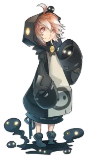 👻 0dc3fcf6 anime, cartoon, character, hoodie, digital art whatsapp sticker