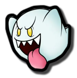 👻 2a213dbe Boo Mario ghost, super mario, nintendo, boo, cartoon, video game, monster whatsapp sticker