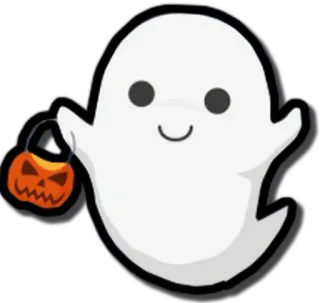 👻 420655ab ghost, halloween, pumpkin, trick or treat, spooky, cute whatsapp sticker