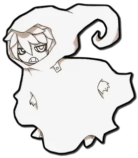 👻 5d855fb6 ghost, cartoon, hooded figure, creepy, spooky whatsapp sticker