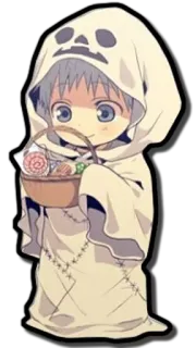👻 67f58cac Halloween, ghost, costume, child, anime, manga, cute whatsapp sticker
