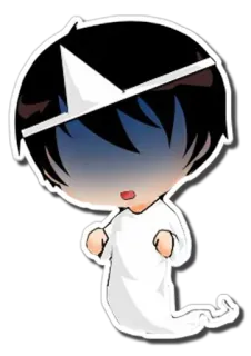 👻 6de8337d ghost, anime, chibi, scared, spooky whatsapp sticker