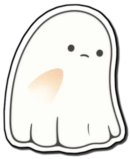 👻 7044393c ghost, cute, sticker, cartoon, bandage, kawaii, spooky whatsapp sticker