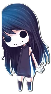 👻 71b535e9 anime, horror, creepy, chibi, doll whatsapp sticker