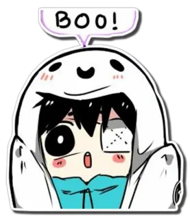 👻 77bc6bea BOO! ghost, halloween, cute, sticker whatsapp sticker