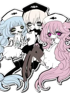 👻 9954a746 anime, nurse, goth, sticker, creepy, horror whatsapp sticker