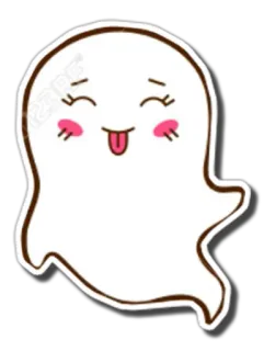 👻 a2ff48fc ghost, cute, sticker, cartoon, kawaii, smiling whatsapp sticker