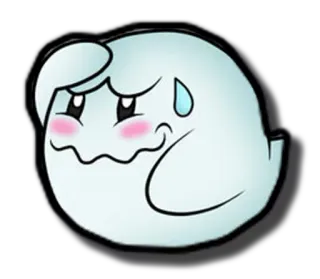 👻 c03d792b Boo Mario ghost, video game, Nintendo, shy, Boo, cute whatsapp sticker
